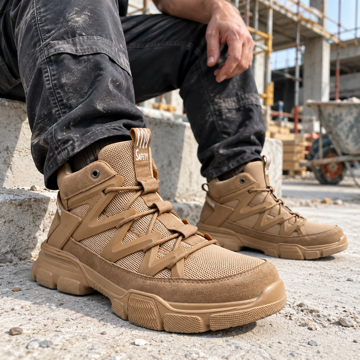 Men’s Steel Toe Safety Work Shoes – High-Top Protective Boots