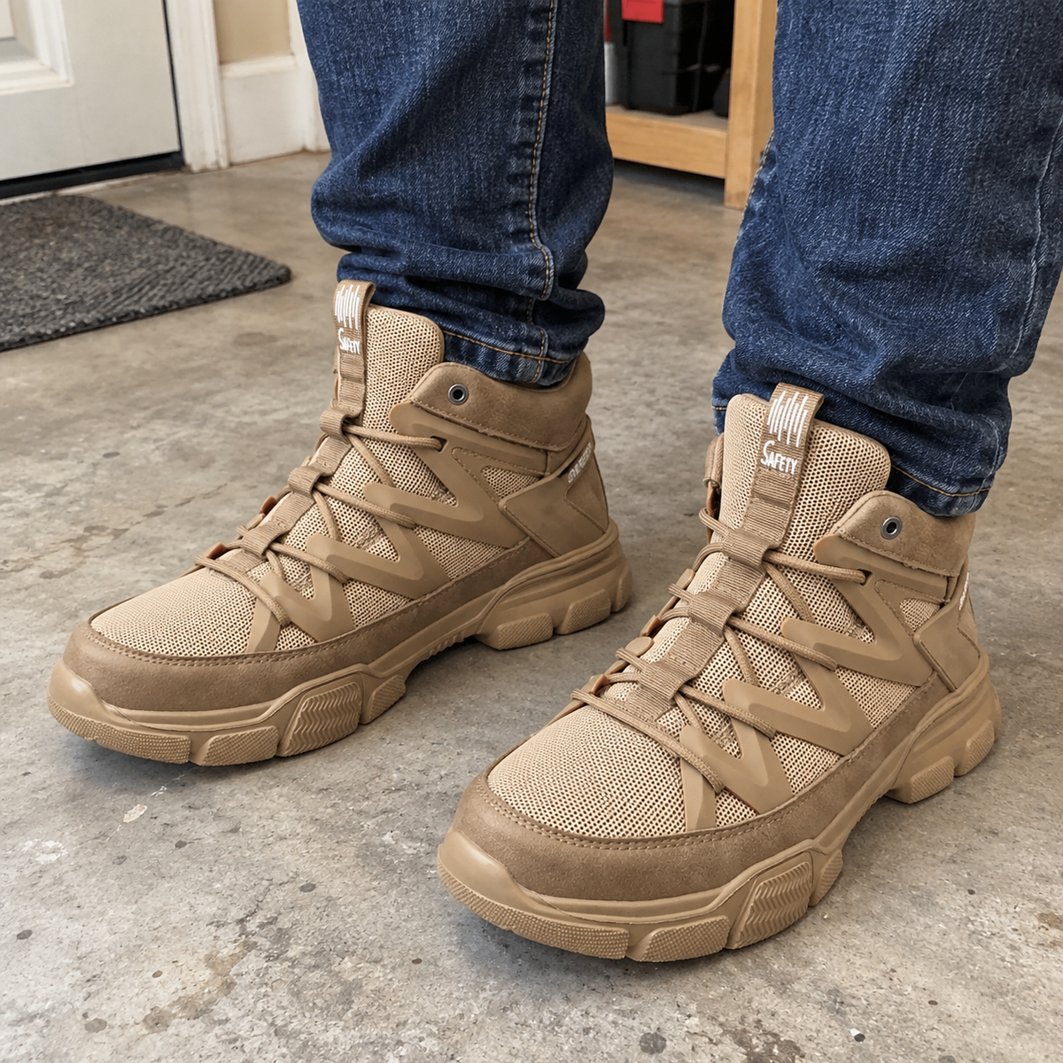 Men’s Steel Toe Safety Work Shoes – High-Top Protective Boots